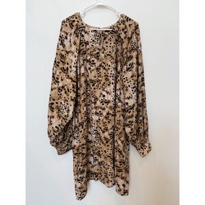 Banana Republic Tan and Black Long Sleeve Dress